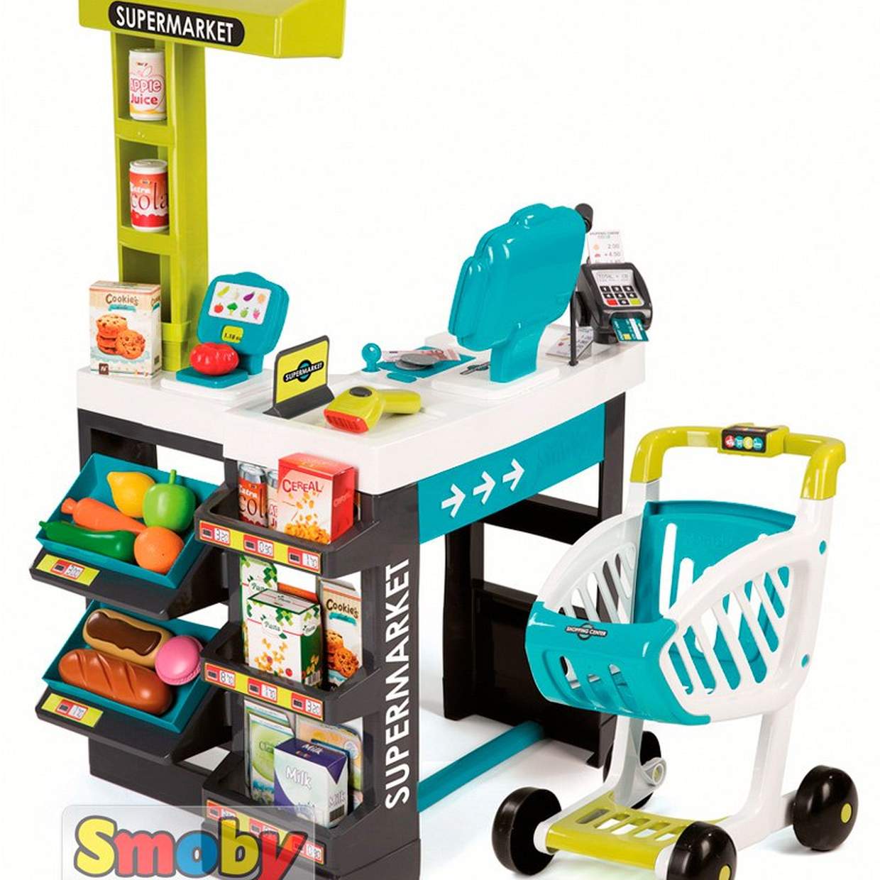 СУПЕРМАРКЕТ SMOBY  с тележкой и звуком